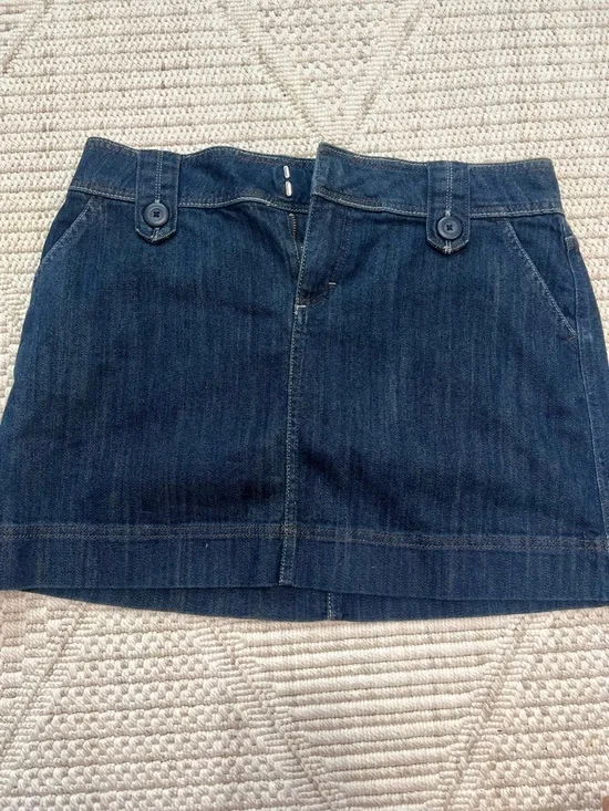 Elle Dark Blue Denim Mini Skirt - Picture 1 of 5